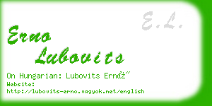 erno lubovits business card